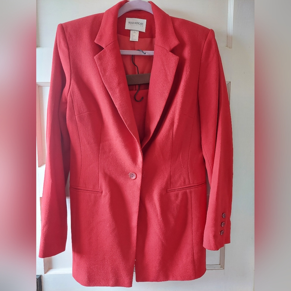 Vintage Hugo Buscati Red Skirt Suit Set